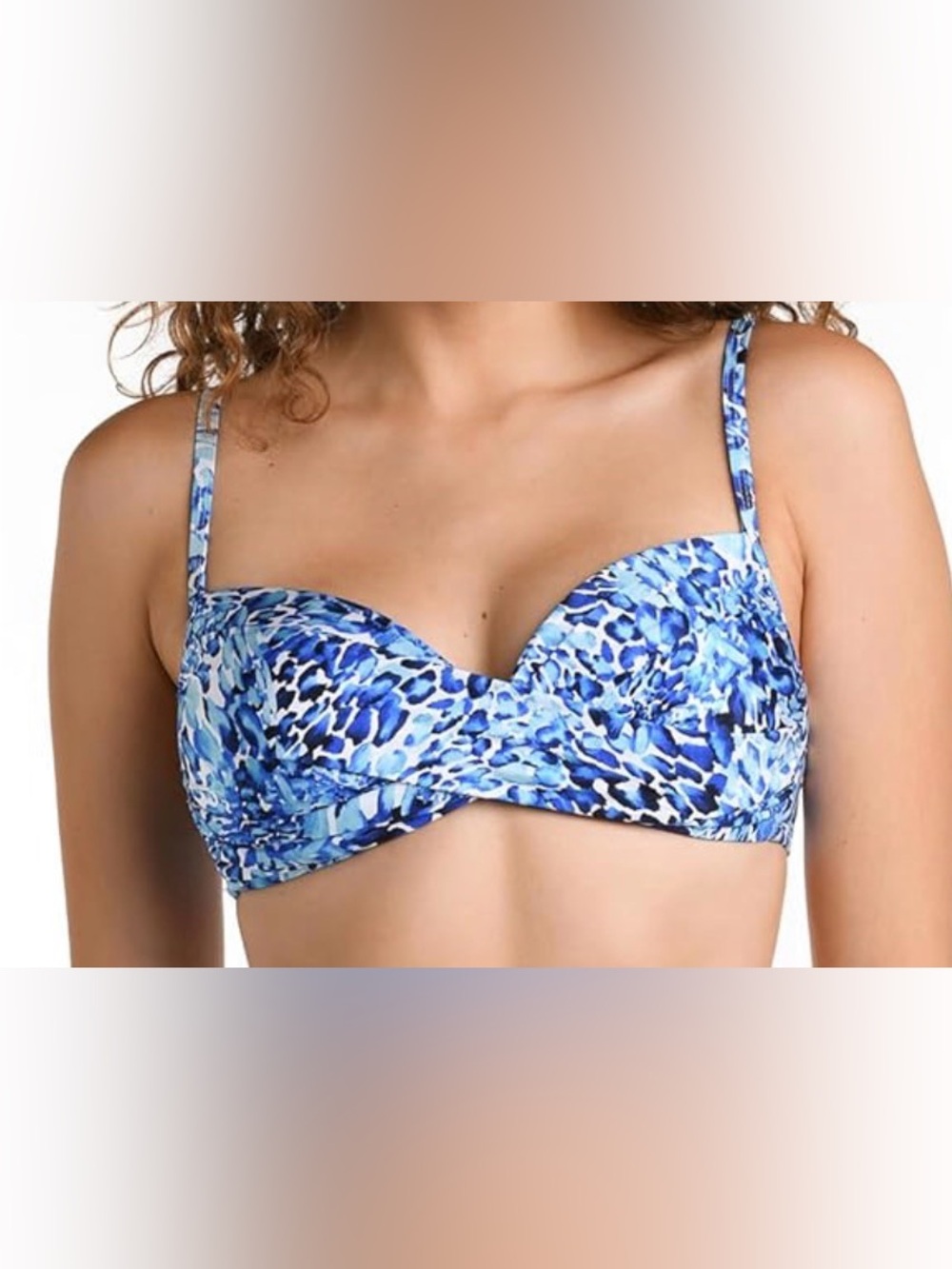 La Blanca Women's Over The Shoulder Wrap Bikini Swimsuit Top size 8
